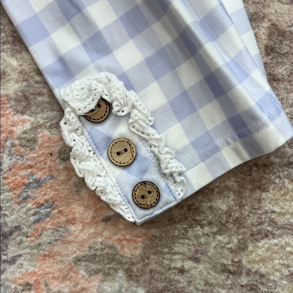 Cheeky Plum Floral and Gingham Baby Dress with Leggings 4T - Picture 3 of 9